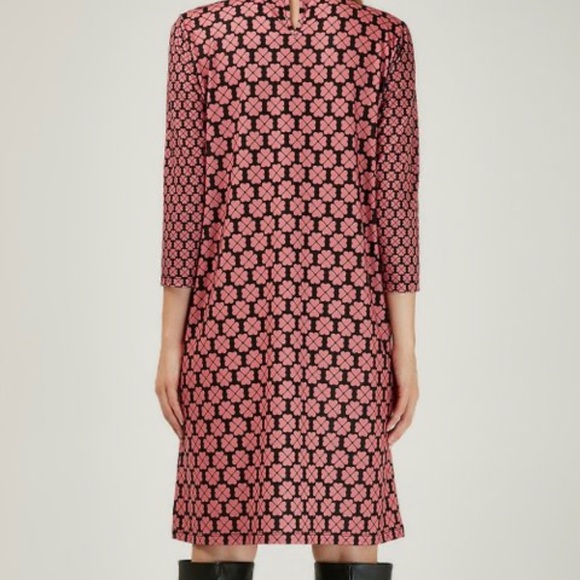 COPY - Black and Pink Floral Pleated Shift Dress - Picture 3 of 6